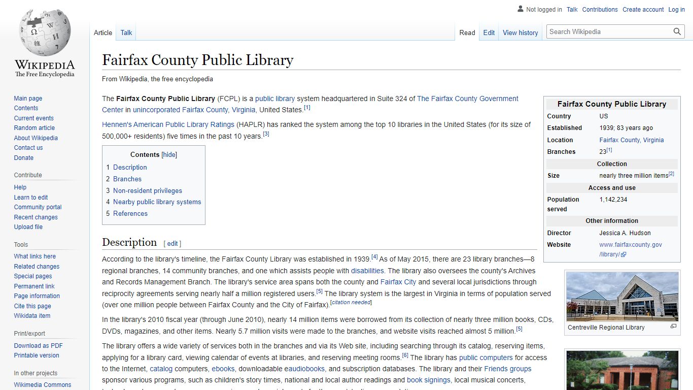 Fairfax County Public Library - Wikipedia